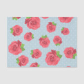 赤い花、赤いバラ、緑の葉花、フローラ 薄葉紙 (正面)