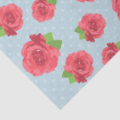 赤い花、赤いバラ、緑の葉花、フローラ 薄葉紙 (詳細)