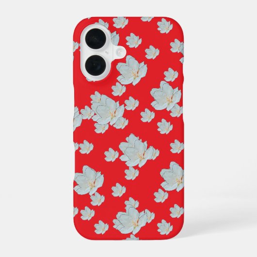 赤い花 iPhone 16ケース (裏面)