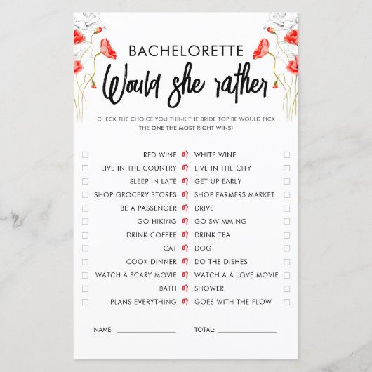 赤い花 | Would She Game |カスタマイズ可能 (正面)