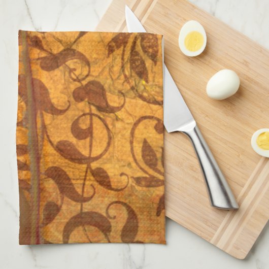 赤い花I キッチンタオル (四つ折り)