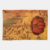 赤い花I キッチンタオル (横)