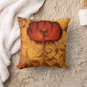 赤い花I クッション (ブランケット)