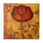 赤い花I タイル (正面)