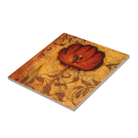 赤い花I タイル (側面)