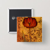 赤い花I 缶バッジ (正面&裏面)