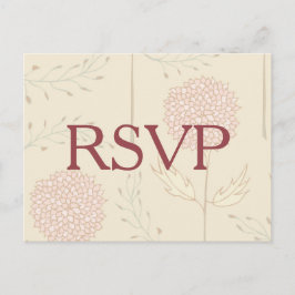 赤い花RSVP インビテーションポストカード