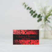 赤い芸術的ダマスクのベーカリーのカードを消す 名刺 (スタンド正面)
