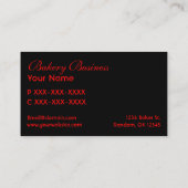 赤い芸術的ダマスクのベーカリーのカードを消す 名刺 (裏面)