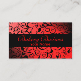 赤い芸術的ダマスクのベーカリーのカードを消す 名刺
