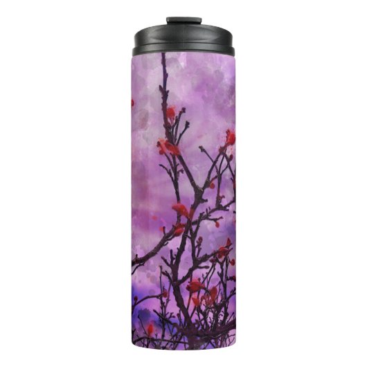 赤い芽の水色の暗い枝 タンブラー (正面)