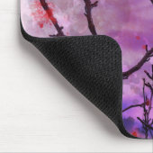 赤い芽の水色の暗い枝 マウスパッド (コーナー)