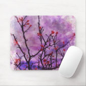 赤い芽の水色の暗い枝 マウスパッド (マウス)