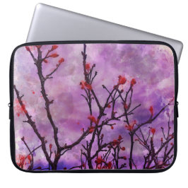 赤い芽の水色の暗い枝 ラップトップスリーブ