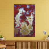 赤い苔の瑪瑙スラブのクローズアップ キャンバスプリント (インサイチュ (リビング))