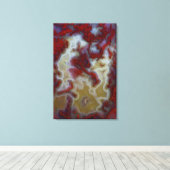 赤い苔の瑪瑙スラブのクローズアップ キャンバスプリント (インサイチュ (ウッドフロア))