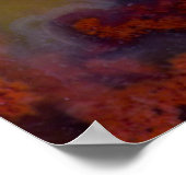 赤い苔の瑪瑙スラブのクローズアップ ポスター (角)