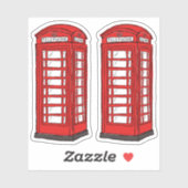 赤い英国の電話ボックス シール (シート)