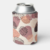 赤い茶色オーガニック、抽象芸術シェイプ。 缶クーラー (缶裏面)