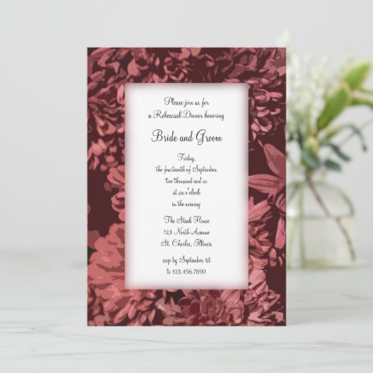 赤い菊の花結婚のリハーサル 招待状 (スタンド正面)