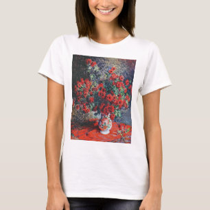 赤い菊、モネ Tシャツ