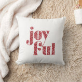 赤い華美うれしそうなタイポグラフィクリスマス/休日 クッション (ブランケット)