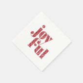 赤い華美うれしそうなタイポグラフィクリスマス/休日 スタンダードカクテルナプキン (角)