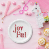 赤い華美うれしそうなタイポグラフィクリスマス/休日 ペーパープレート (パーティー)