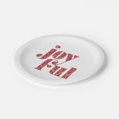 赤い華美うれしそうなタイポグラフィクリスマス/休日 ペーパープレート (アングル)