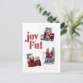 赤い華美喜びの写真コラージュクリスマス/休日 ポストカード (スタンド正面)