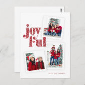 赤い華美喜びの写真コラージュクリスマス/休日 ポストカード (正面/裏面)