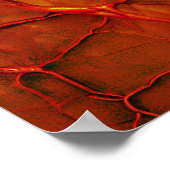 赤い華美背景にオレンジ色の羽を付けたマスク ポスター (角)