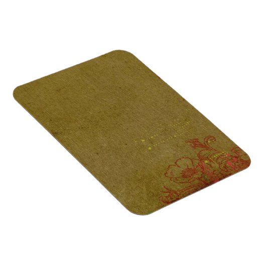 赤い落書きのグランジーフローラ マグネット (右側)