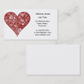 赤い落書きのハート 名刺 (正面/裏面)
