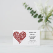 赤い落書きのハート 名刺 (スタンド正面)