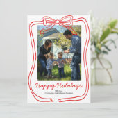 赤い落書きの弓フレーム カスタム写真 シーズンカード (スタンド正面)