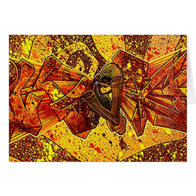 赤い落書きカード (正面横)