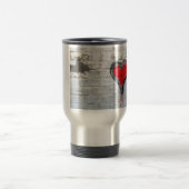 赤い落書きハート トラベルマグ (中央)