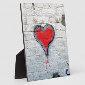 赤い落書きハート フォトプラーク (側面)