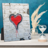 赤い落書きハート フォトプラーク (側面)