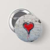 赤い落書きハート 缶バッジ (正面&裏面)