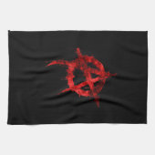 赤い落書き無政府状態の記号 キッチンタオル (横)