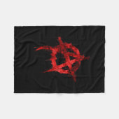 赤い落書き無政府状態の記号 フリースブランケット (正面(横))