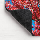 赤い葉の木の秋 マウスパッド (コーナー)