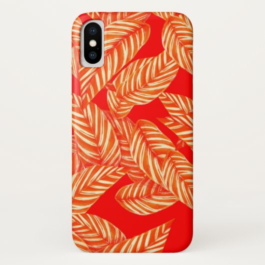 赤い葉の植物画 Case-Mate iPhoneケース (裏面)