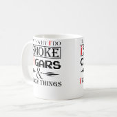 赤い葉巻とキュートな喫煙者の男性 コーヒーマグカップ (正面左)