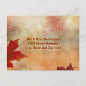 赤い葉感謝祭郵送先住所はがき シーズンポストカード (裏面)