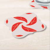 赤い葉 ペーパーコースター (アングル)