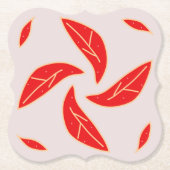 赤い葉 ペーパーコースター (正面)