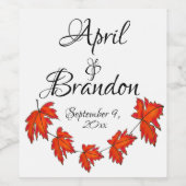 赤い葉 ワインラベル (シングルラベル)